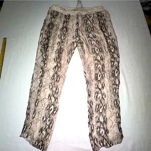 Sofia Made in Italy Snakeskin Python Animal Print Lined Pants Disco Retro Funky